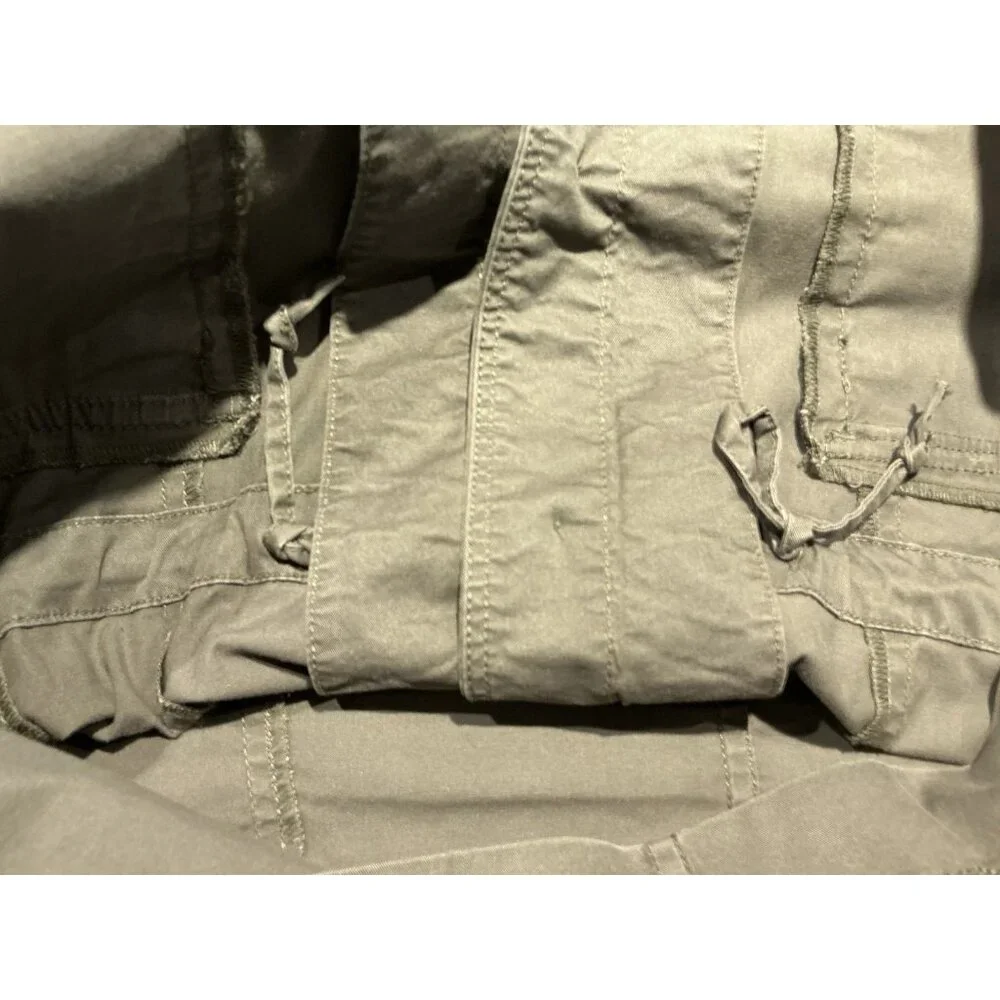 Eileen Fisher Jacket Medium Utility Ruffle Collar Button Up Cinch Waist - Picture 6 of 8